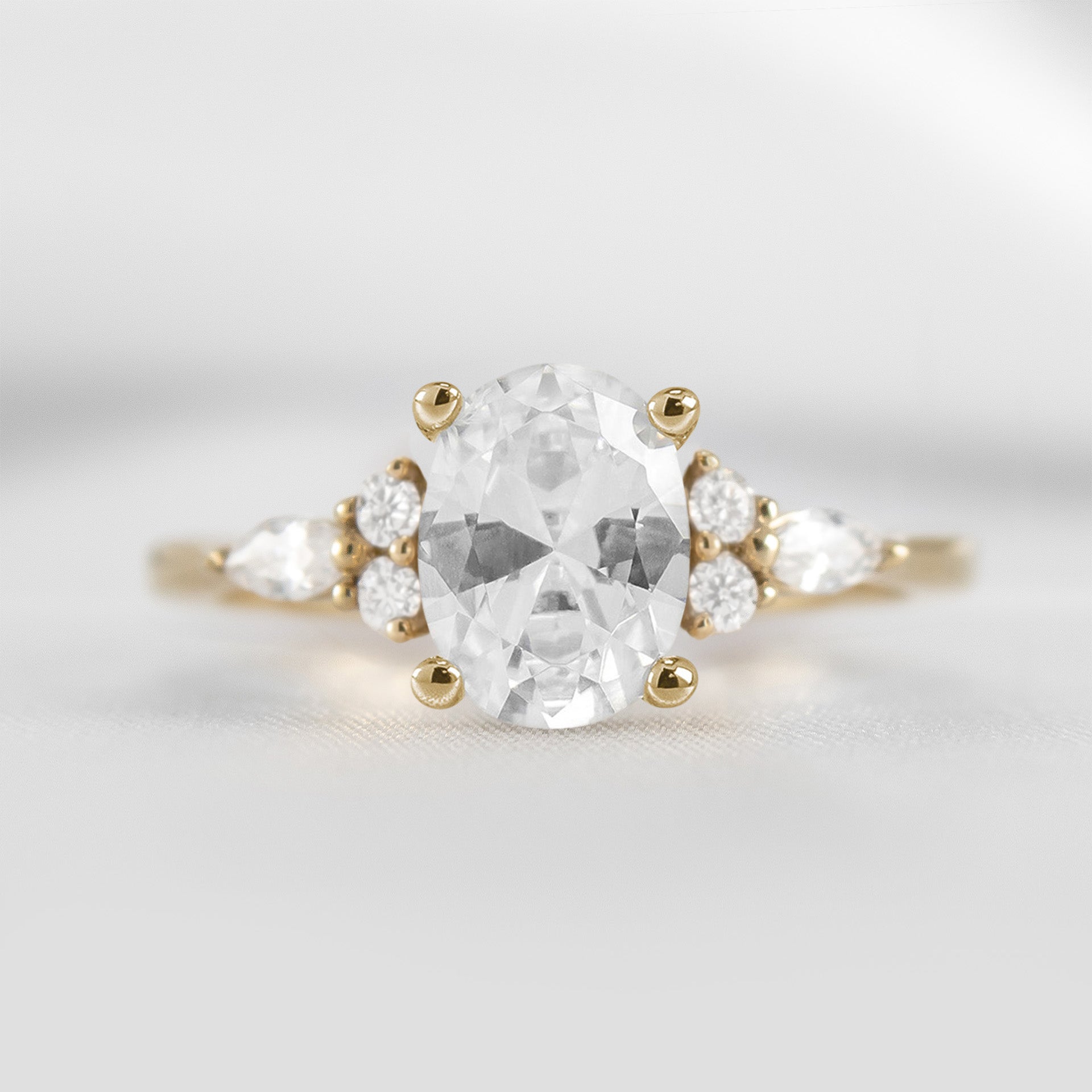 Shown in 1.5 Carat * The Sophia Marquise Accented Diamond Engagement Ring | Lisa Robin#color_14k-yellow-gold