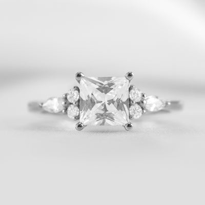 Shown in 1.5 Carat * The Sophia Marquise Accented Diamond Engagement Ring | Lisa Robin#color_platinum