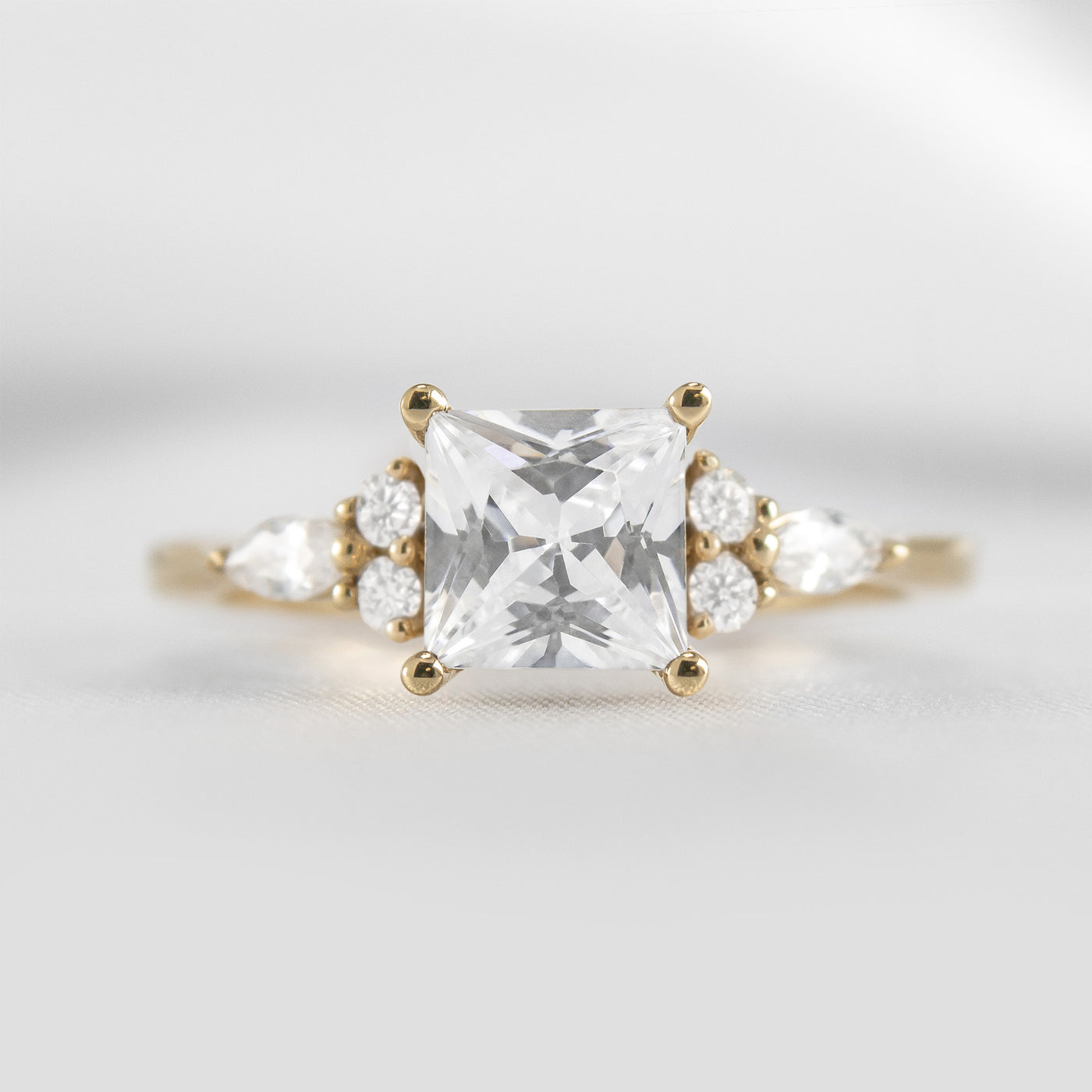 Shown in 1.5 Carat * The Sophia Marquise Accented Diamond Engagement Ring | Lisa Robin#color_14k-yellow-gold