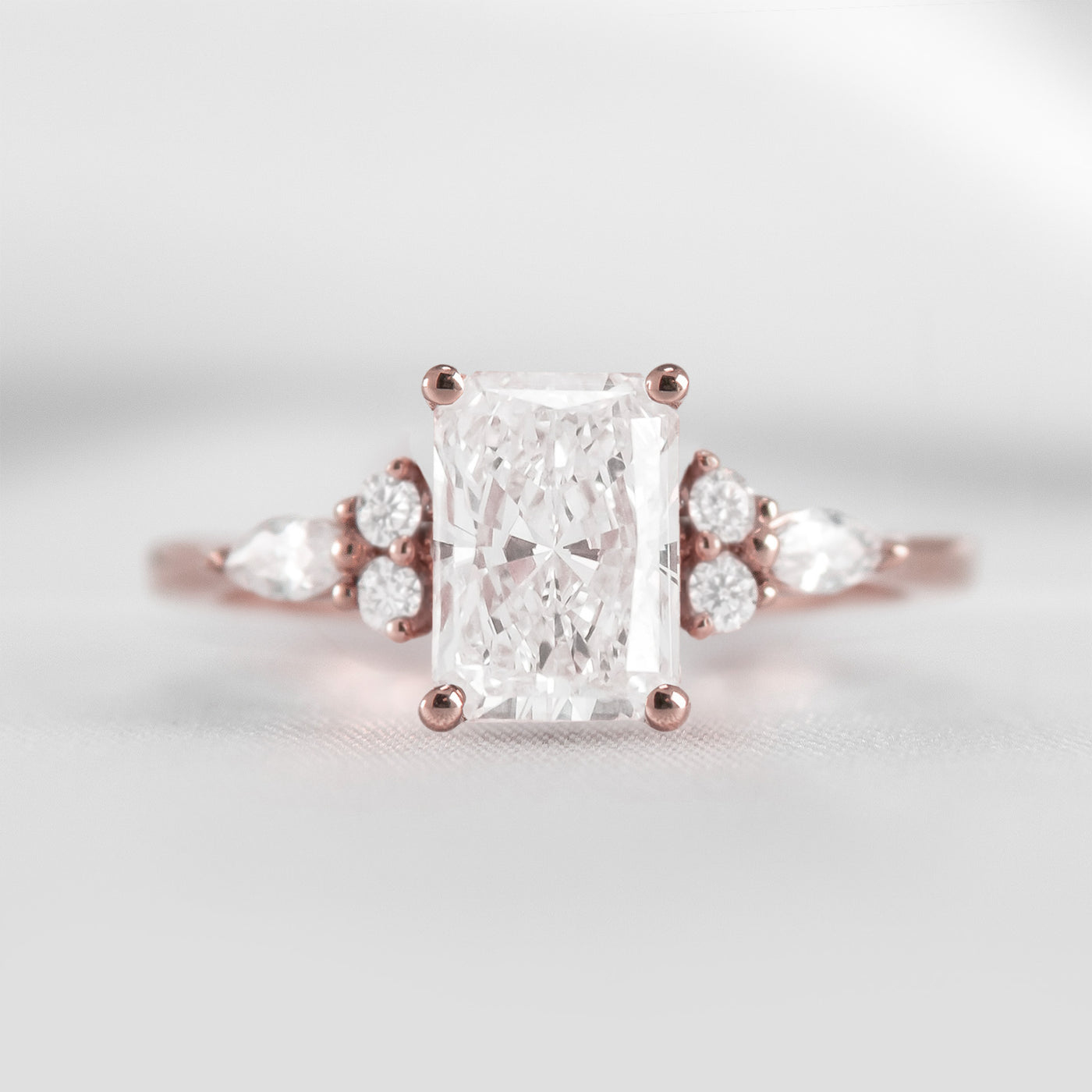 Shown in 1.75 Carat * The Sophia Marquise Accented Diamond Engagement Ring | Lisa Robin#color_14k-rose-gold