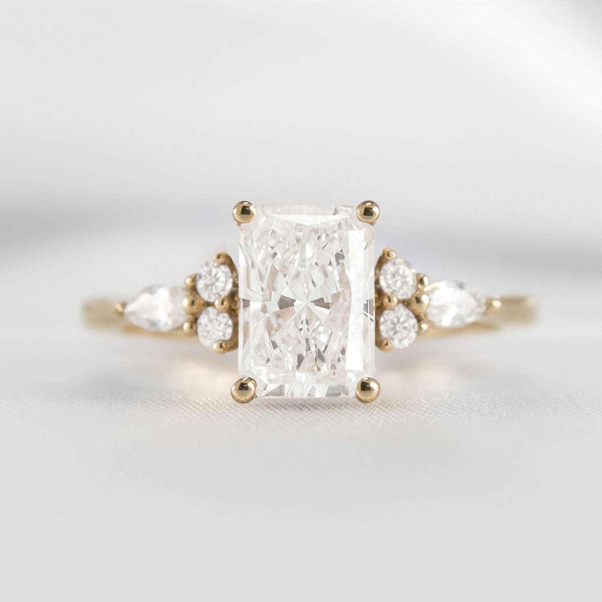 Shown in 1.75 Carat * The Sophia Marquise Accented Diamond Engagement Ring | Lisa Robin#color_14k-yellow-gold