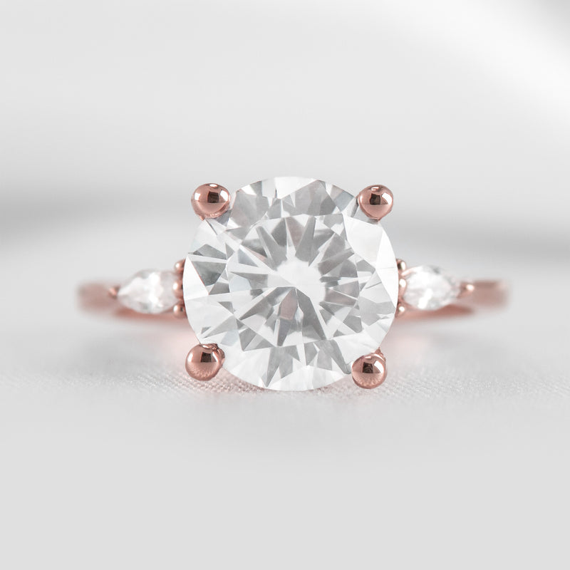 Shown in 4.0 carat * The Sophia Moissanite Diamond Side Stone Engagement Ring | Lisa Robin