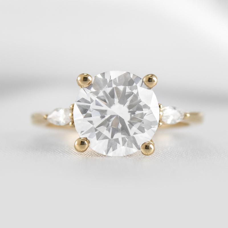 Shown in 4.0 carat * The Sophia Moissanite Diamond Side Stone Engagement Ring | Lisa Robin