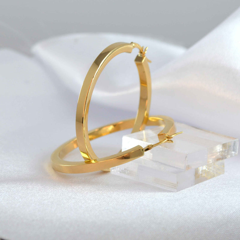 Square Gold Hoops | Lisa Robin