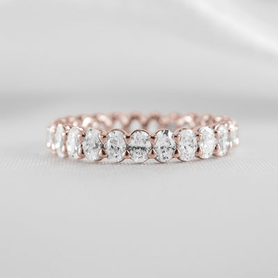 Shown in 2.5 Carat * The Sutton Oval Diamond Eternity Ring | Lisa Robin#color_14k-rose-gold