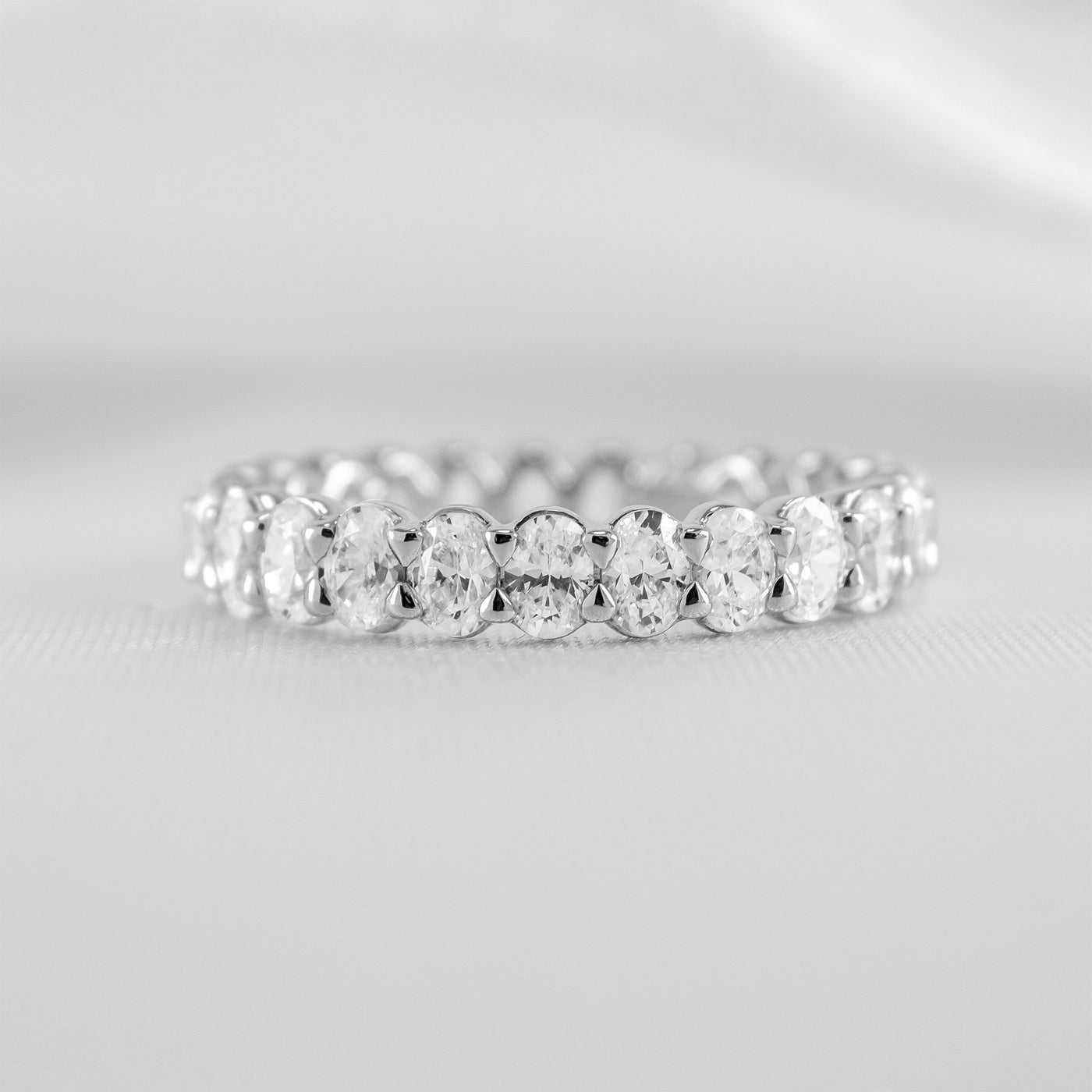 Shown in 2.5 Carat * The Sutton Oval Diamond Eternity Ring | Lisa Robin#color_14k-white-gold