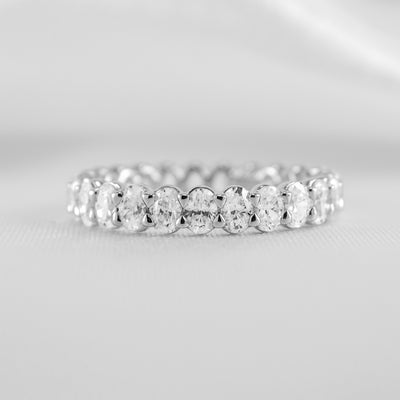 Shown in 2.5 Carat * The Sutton Oval Diamond Eternity Ring | Lisa Robin#color_14k-white-gold