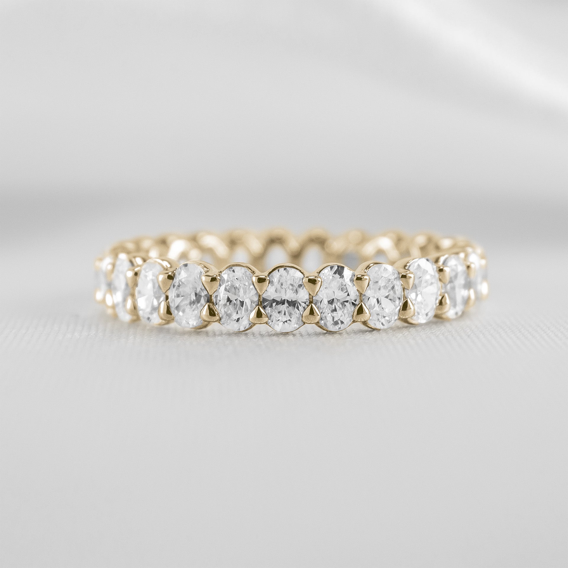 Shown in 2.5 Carat * The Sutton Oval Diamond Eternity Ring | Lisa Robin#color_14k-yellow-gold