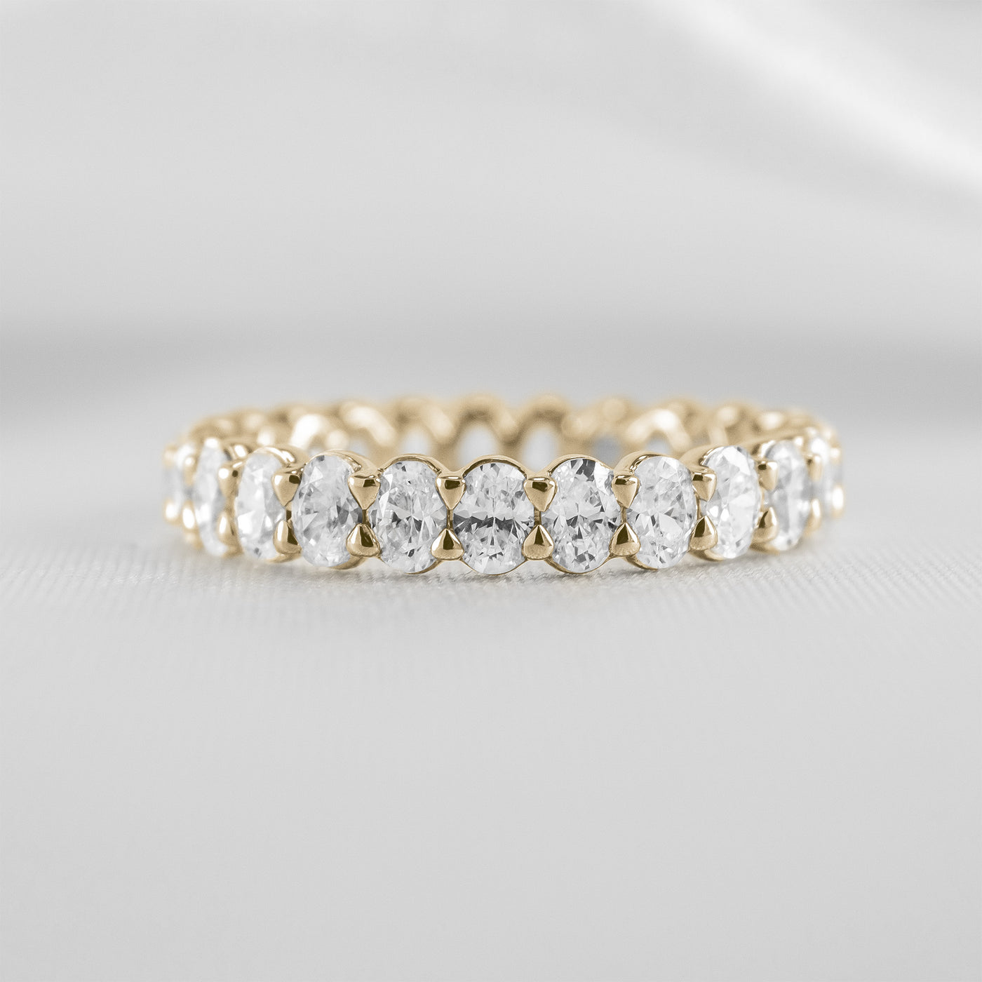 Shown in 2.5 Carat * The Sutton Oval Diamond Eternity Ring | Lisa Robin#color_14k-yellow-gold