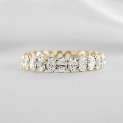 Shown in 2.5 Carat * The Sutton Oval Diamond Eternity Ring | Lisa Robin#color_14k-yellow-gold