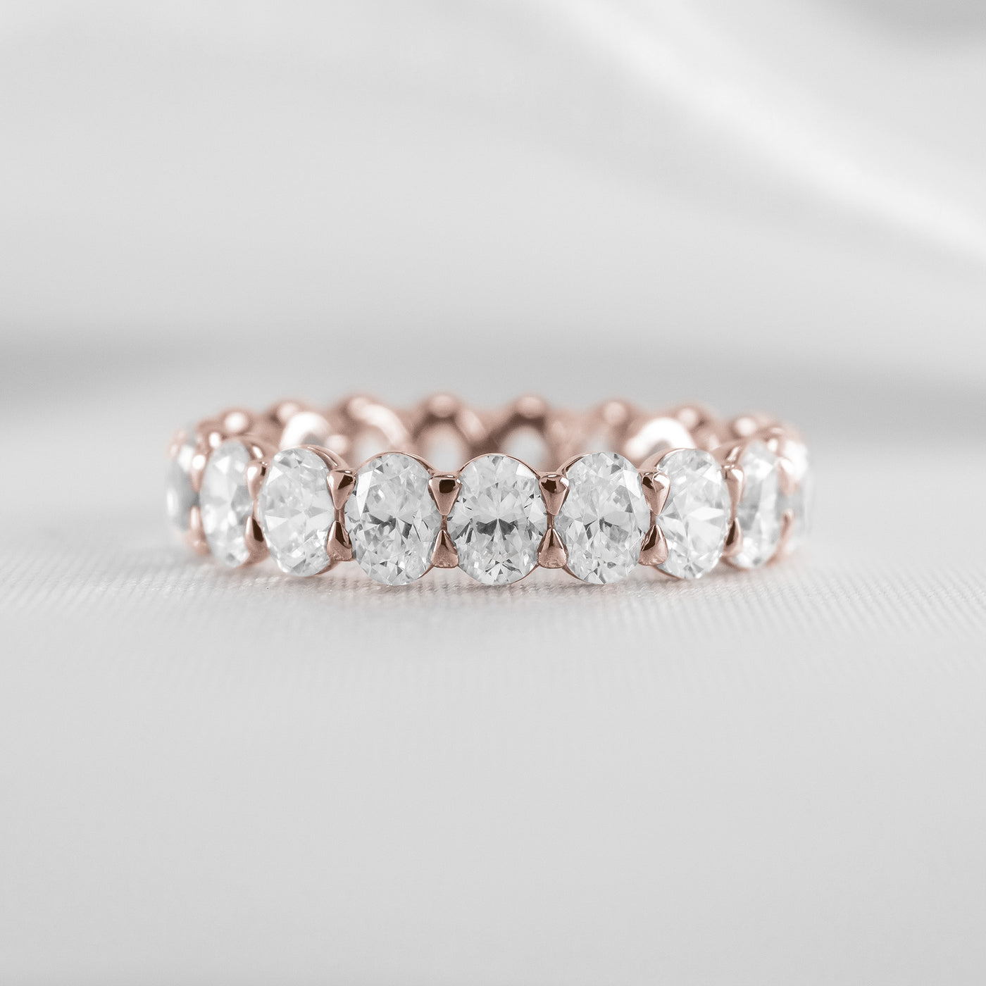 Shown in 4 Carat * The Sutton Oval Diamond Eternity Ring | Lisa Robin#color_14k-rose-gold