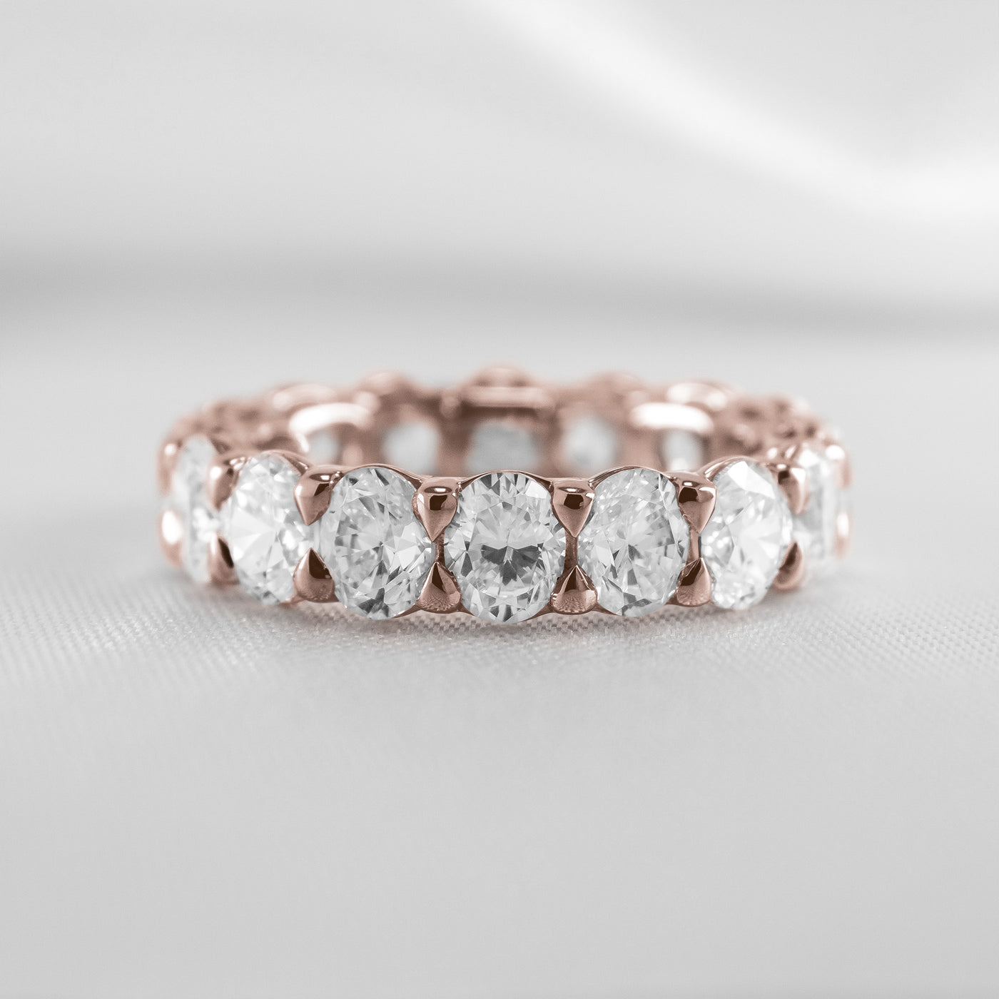 Shown in 5.1 Carat * The Sutton Oval Diamond Eternity Ring | Lisa Robin#color_14k-rose-gold