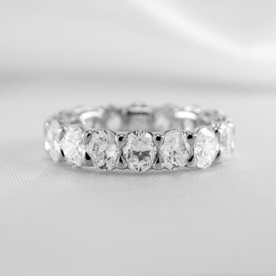 Shown in 5.12 Carat * The Sutton Oval Diamond Eternity Ring | Lisa Robin#Shown in 2.5 Carat * The Sutton Oval Diamond Eternity Ring | Lisa Robin#color_14k-white-gold