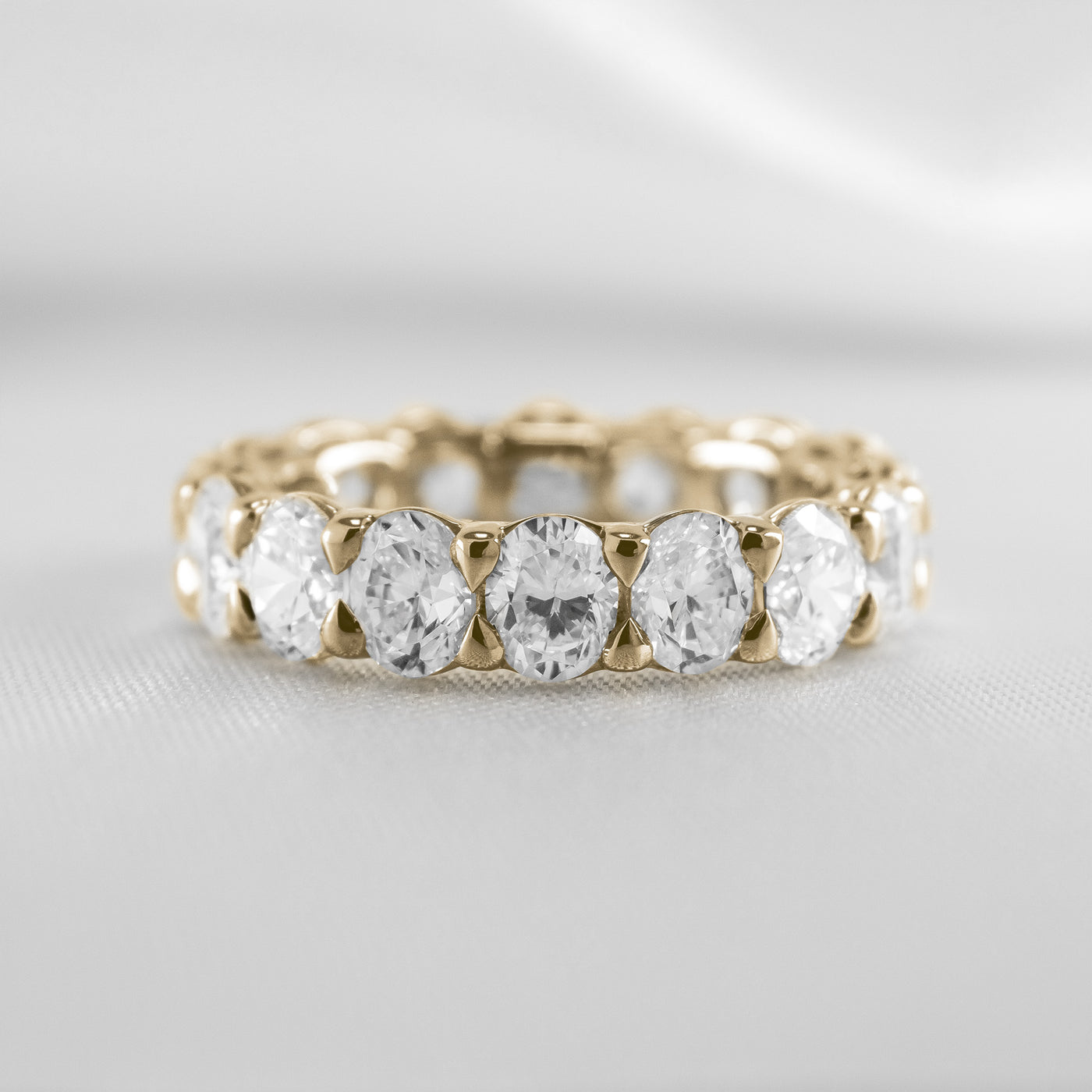 Shown in 5.1 Carat * The Sutton Oval Diamond Eternity Ring | Lisa Robin#color_14k-yellow-gold