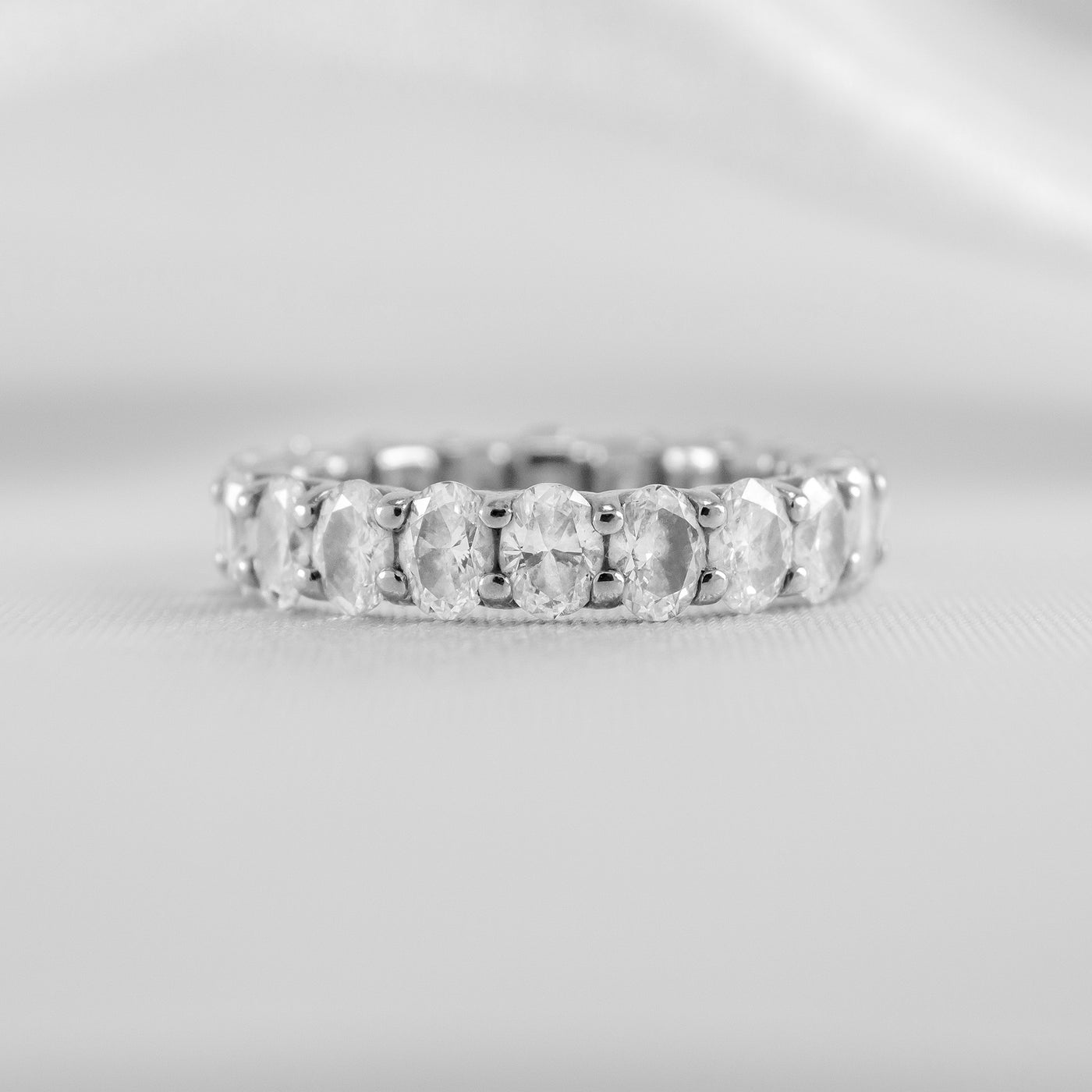 Shown in 3.15 Carat * The Sutton Oval Diamond Eternity Ring | Lisa Robin#color_platinum