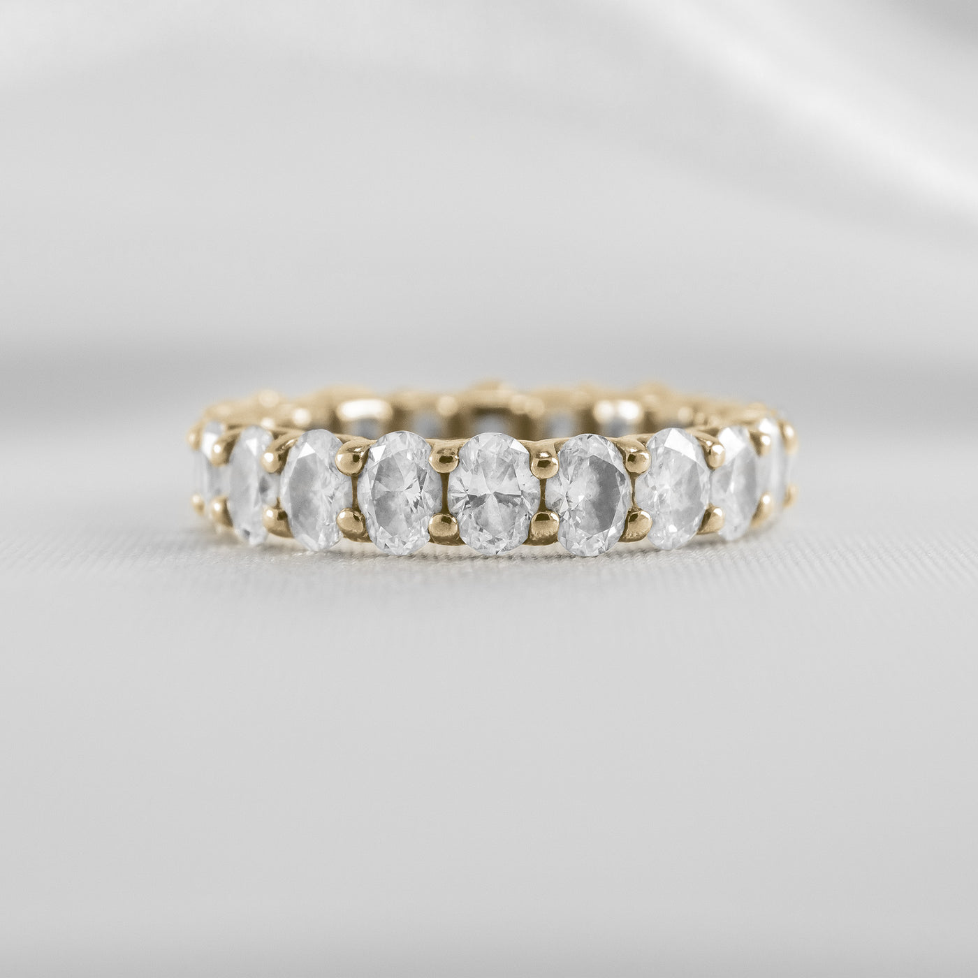 Shown in 3.15 Carat * The Sutton Oval Diamond Eternity Ring | Lisa Robin#color_14k-yellow-gold