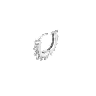 Tiny Spike Huggie Hoop Earrings | Lisa Robin#color_14k-white-gold