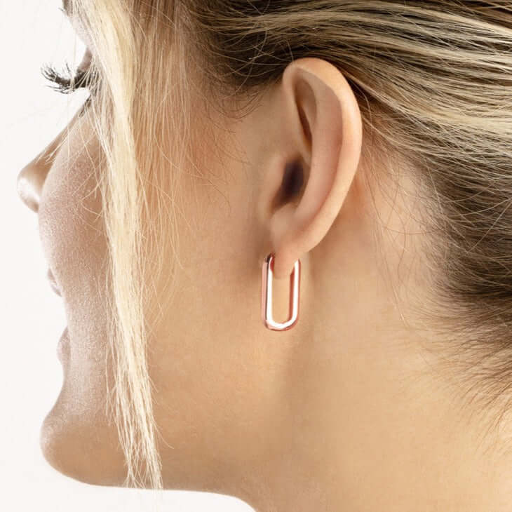 Gold Paper Clip Hoop Earrings | Lisa Robin