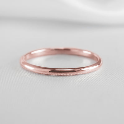 The Tanner Gold Wedding Ring 2mm | Lisa Robin#color_18k-rose-gold