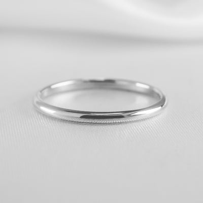 The Tanner Gold Wedding Ring 2mm | Lisa Robin#color_10k-white-gold