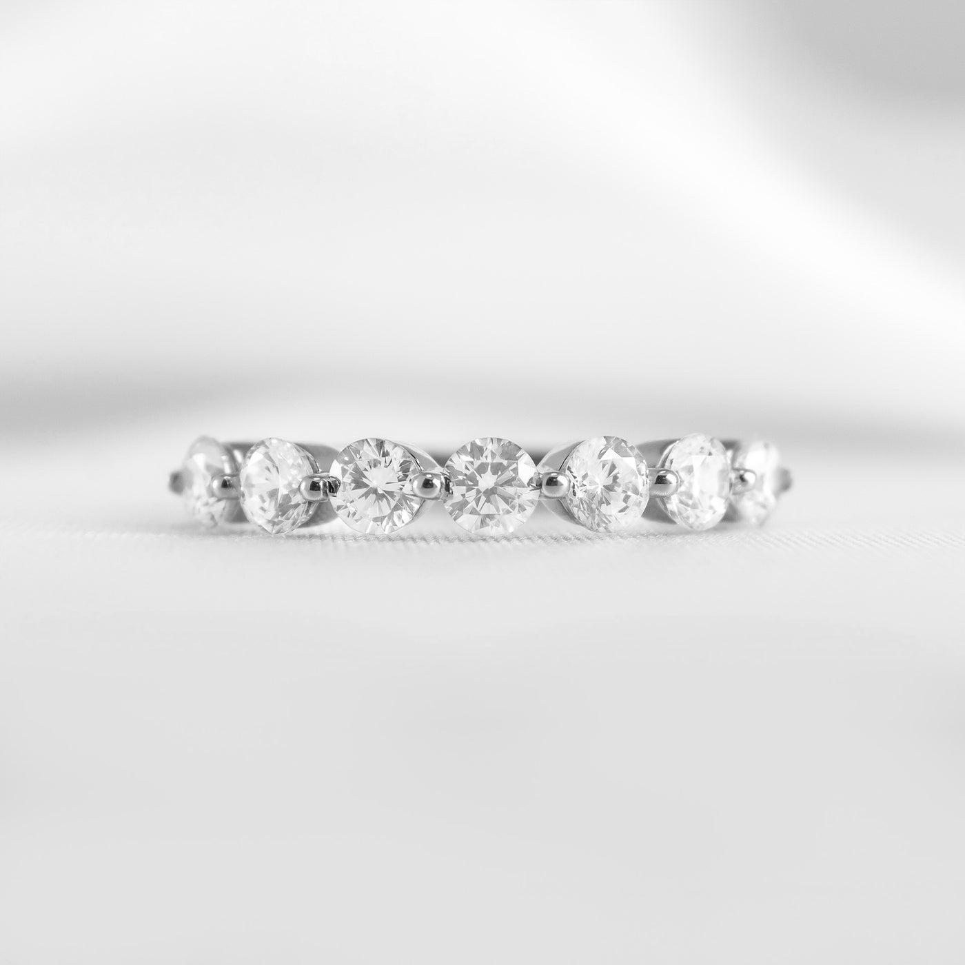 The Taryn Floating 7 Stone Diamond Wedding Ring | Lisa Robin#color_14k-white-gold