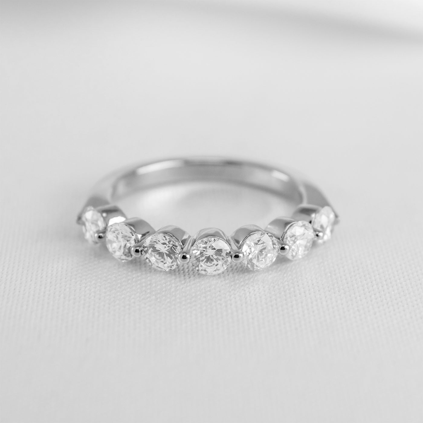 The Taryn Floating 7 Stone Diamond Wedding Ring | Lisa Robin#color_18k-white-gold