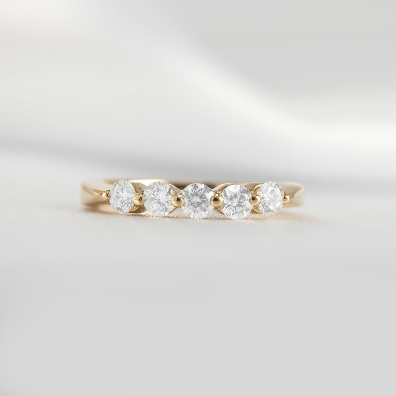 Shown in 0.50 tcw*The Teagan 5 Stone Round Diamond Wedding Ring | Lisa Robin