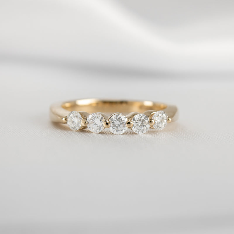 Shown in 0.50 tcw*The Teagan 5 Stone Round Diamond Wedding Ring | Lisa Robin