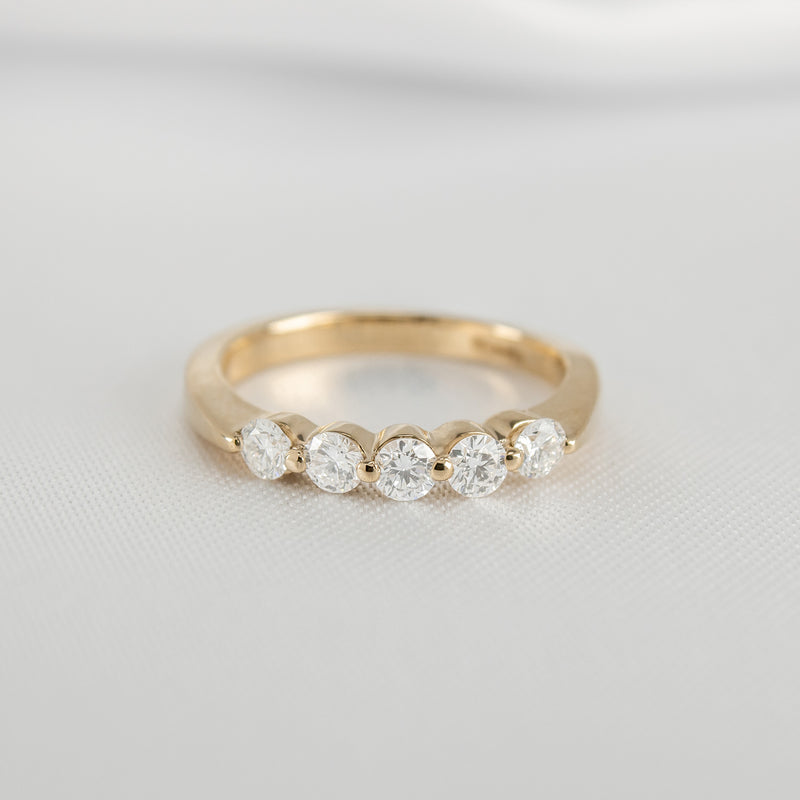 Shown in 0.50 tcw*The Teagan 5 Stone Round Diamond Wedding Ring | Lisa Robin