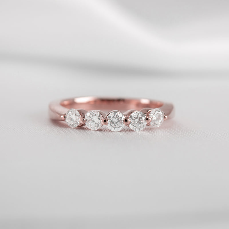 The Teagan diamond wedding band in rose gold | Lisa Robin