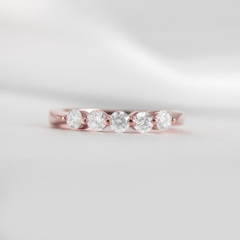 The Teagan diamond wedding band in rose gold | Lisa Robin