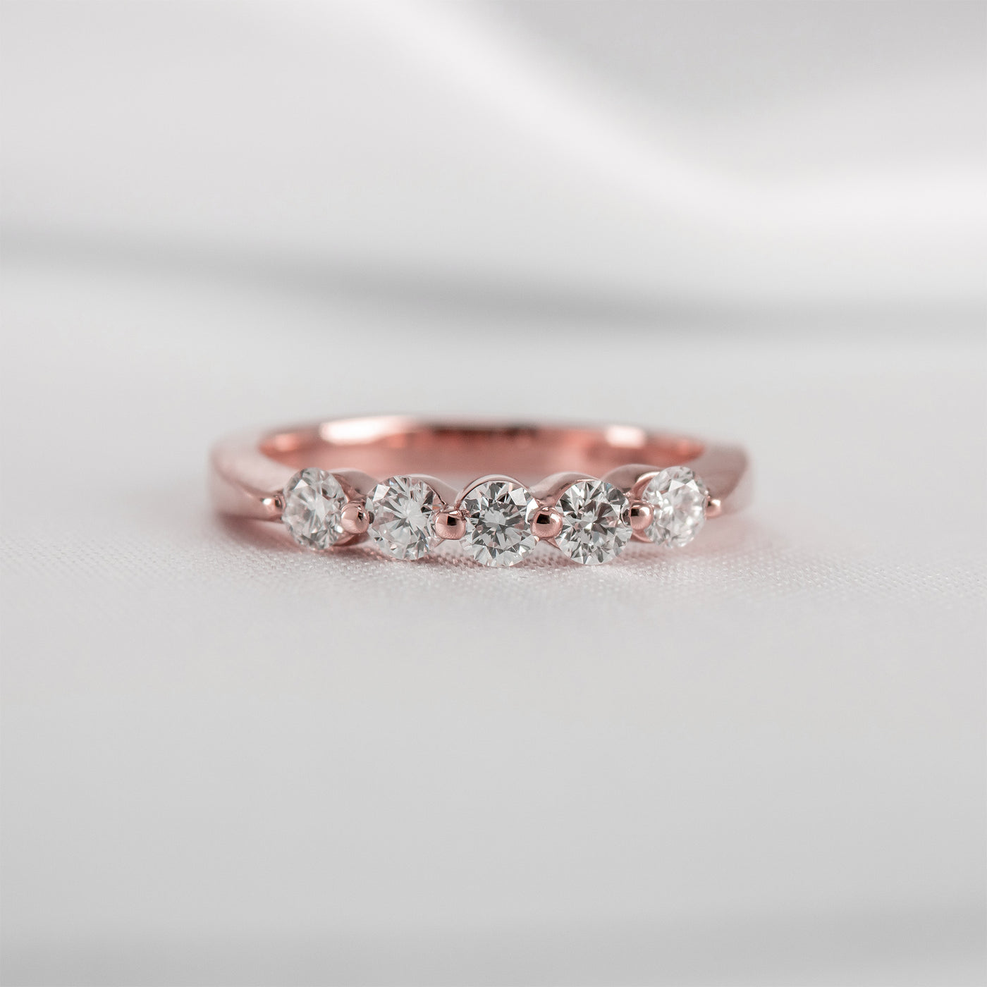 The Teagan 5 Stone Round Diamond Wedding Ring - Lisa Robin