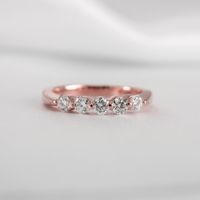 The Teagan 5 Stone Round Diamond Wedding Ring - Lisa Robin