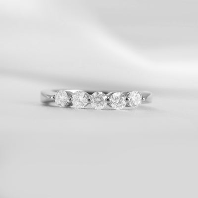 The Teagan diamond wedding band in white gold with five diamonds | Lisa Robin