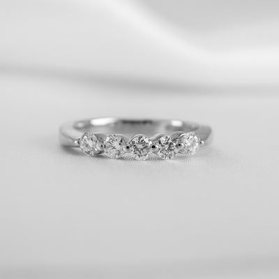 The Teagan 5 Stone Round Diamond Wedding Ring - Lisa Robin