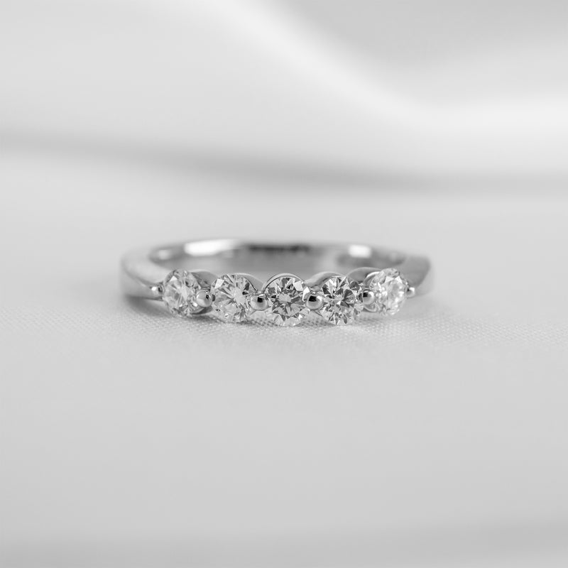 The Teagan 5 Stone Round Diamond Wedding Ring - Lisa Robin