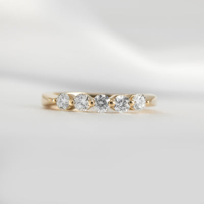 The Teagan 5 Stone Round Diamond Wedding Ring - Lisa Robin