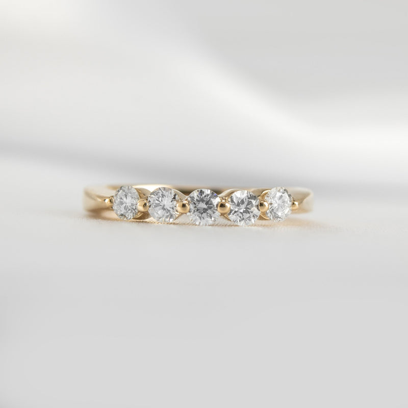 The Teagan 5 Stone Round Diamond Wedding Ring - Lisa Robin