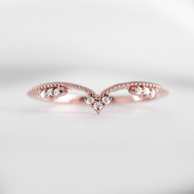 The Tiara Diamond Chevron Wedding Ring - Lisa Robin