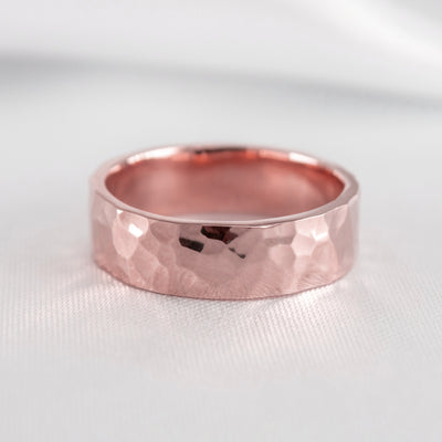 Shown in 6mm width * The Townes hammered wedding band | Lisa Robin*color_14k-rose-gold