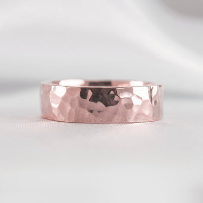 Shown in 6mm width * The Townes hammered wedding band | Lisa Robin*color_14k-rose-gold