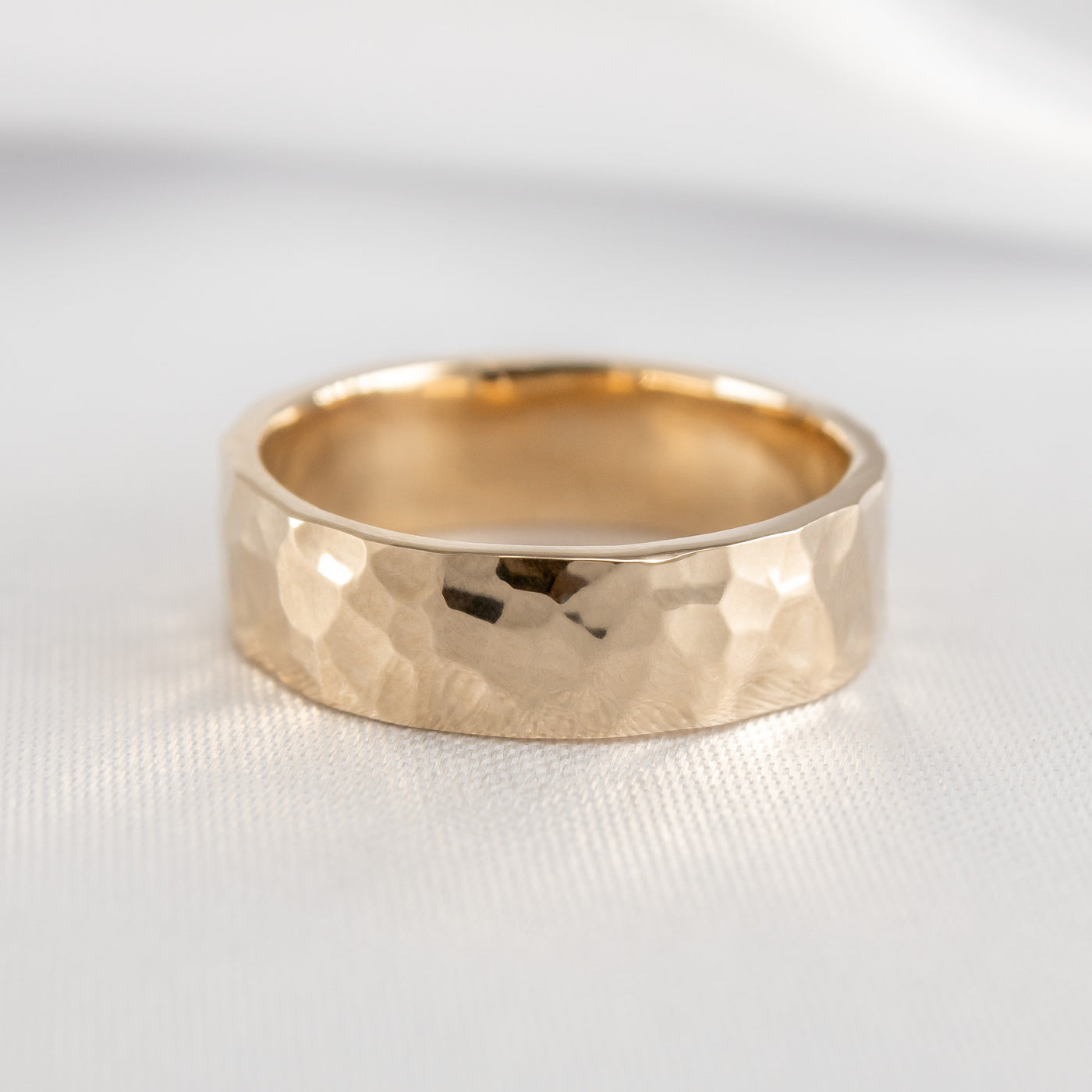 Shown in 6mm width * The Townes hammered wedding band | Lisa Robin*color_14k-yellow-gold