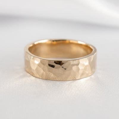 Shown in 6mm width * The Townes hammered wedding band | Lisa Robin*color_14k-yellow-gold