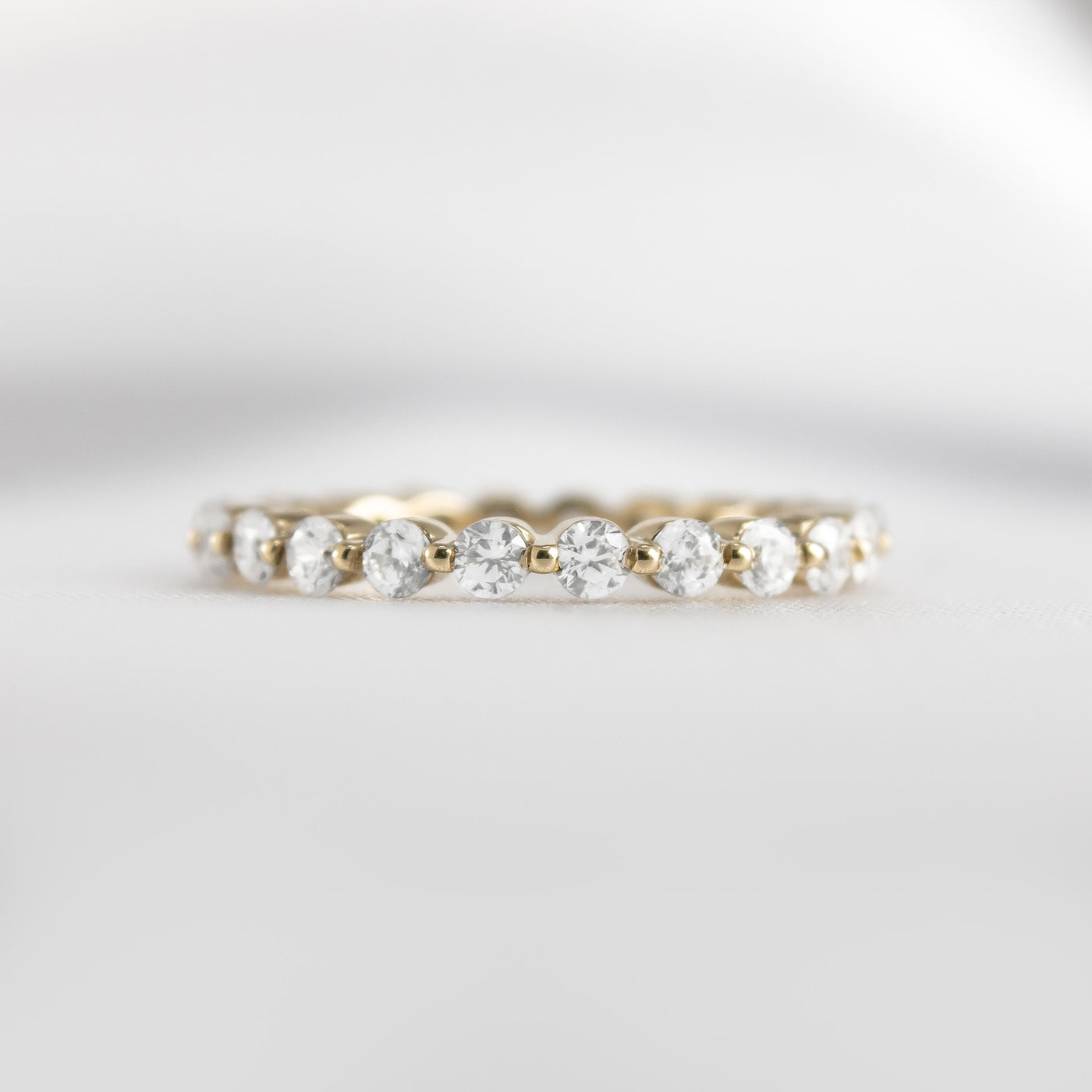 Shown in 2mm width *The Tristan Floating Diamond Eternity Ring | Lisa Robin#color_14k-yellow-gold