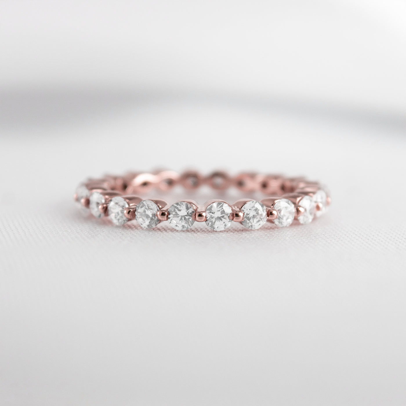 The Tristan Floating 3.4mm Diamond Eternity Ring | Lisa Robin#color_14k-rose-gold
