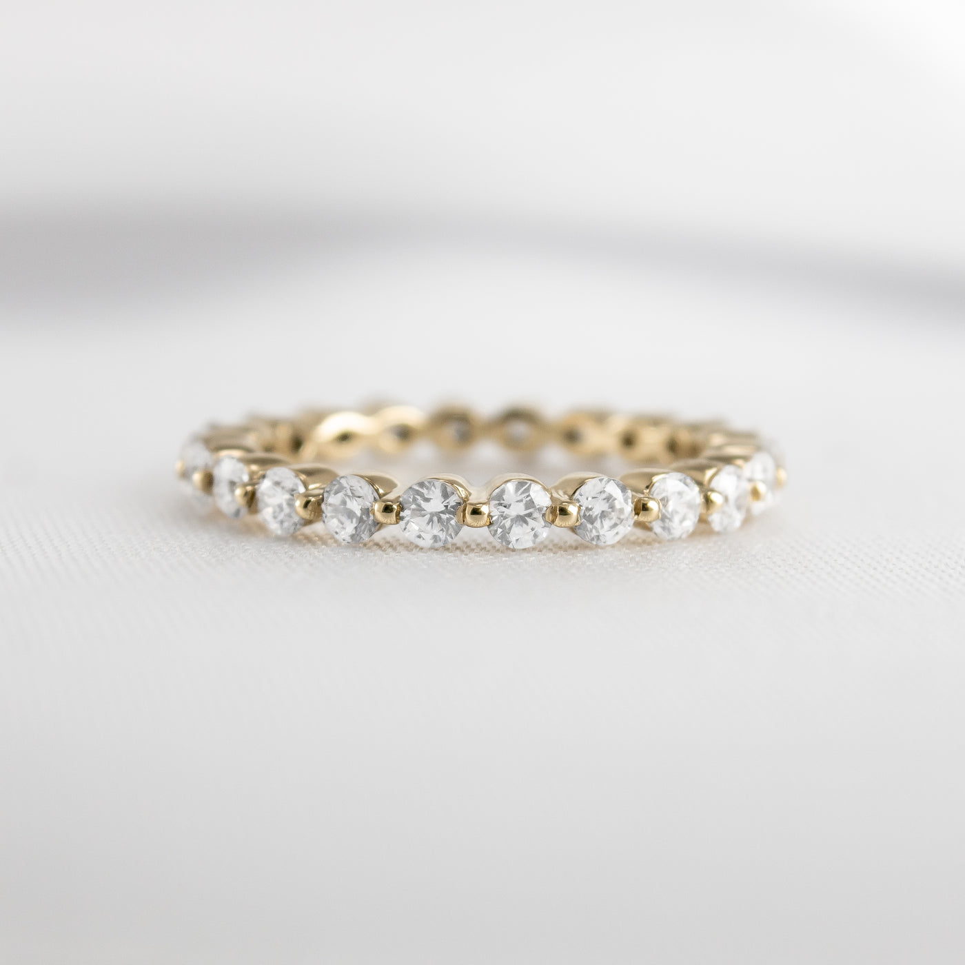 The Tristan Floating 3.4mm Diamond Eternity Ring | Lisa Robin#color_14k-yellow-gold