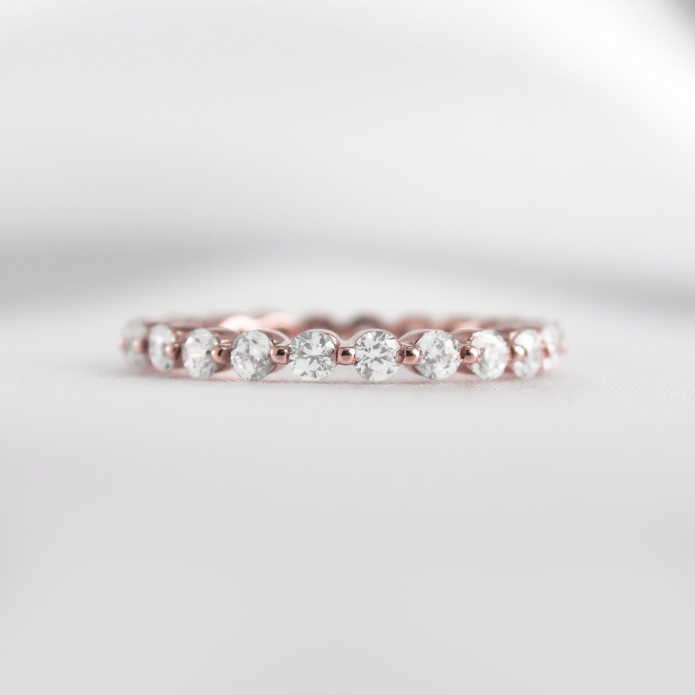 The Tristan Floating 2mm Diamond Eternity Ring | Lisa Robin#color_14k-rose-gold