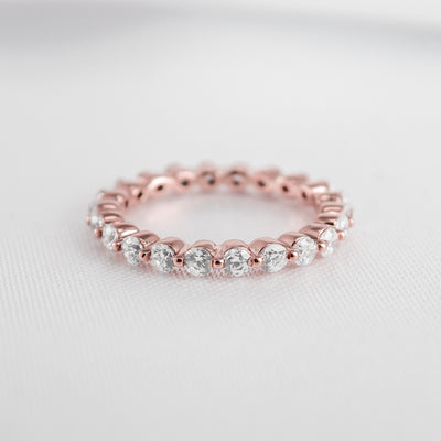 The Tristan Floating 3mm Diamond Eternity Ring | Lisa Robin#color_14k-rose-gold
