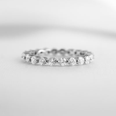 The Tristan Floating 3.4mm Diamond Eternity Ring | Lisa Robin#color_18k-white-gold