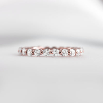 The Tristan Floating 2mm Diamond Eternity Ring | Lisa Robin#color_18k-rose-gold